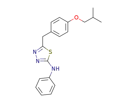 Molecular Structure of 63617-29-8 (1,3,4-Thiadiazol-2-amine,
5-[[4-(2-methylpropoxy)phenyl]methyl]-N-phenyl-)