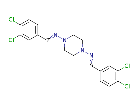 Molecular Structure of 19730-33-7 (1,4-Piperazinediamine,N1,N4-bis[(3,4-dichlorophenyl)methylene]-)