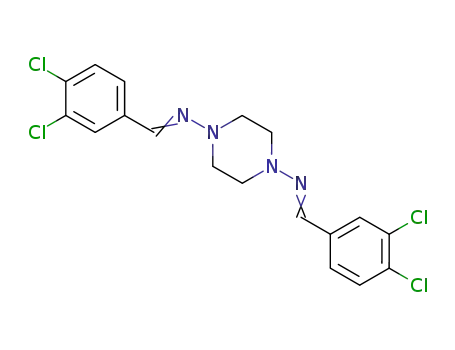 Molecular Structure of 19730-33-7 (1,4-Piperazinediamine,N1,N4-bis[(3,4-dichlorophenyl)methylene]-)
