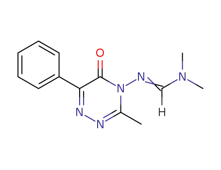Molecular Structure of 51999-77-0 (Methanimidamide,
N,N-dimethyl-N'-(3-methyl-5-oxo-6-phenyl-1,2,4-triazin-4(5H)-yl)-)