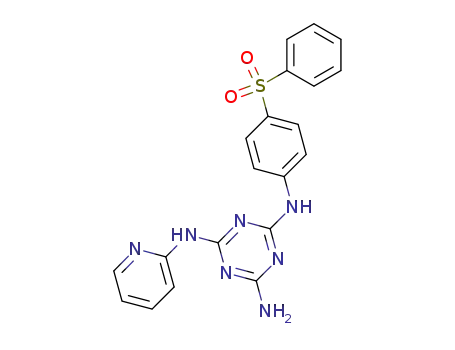Molecular Structure of 57272-86-3 (1,3,5-Triazine-2,4,6-triamine,
N-[4-(phenylsulfonyl)phenyl]-N'-2-pyridinyl-)