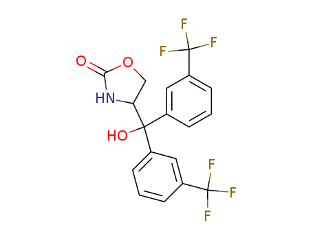 Molecular Structure of 62941-47-3 (2-Oxazolidinone, 4-[hydroxybis[3-(trifluoromethyl)phenyl]methyl]-)