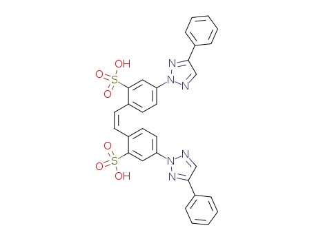 Molecular Structure of 37069-54-8 (2,2'-(1,2-Ethenediyl)bis[5-(4-phenyl-2H-1,2,3-triazol-2-yl)benzenesulfonic acid])