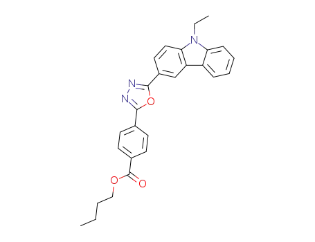 Molecular Structure of 65698-84-2 (Benzoic acid, 4-[5-(9-ethyl-9H-carbazol-3-yl)-1,3,4-oxadiazol-2-yl]-,
butyl ester)