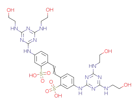Molecular Structure of 18299-06-4 (Benzenesulfonic acid,
2,2'-(1,2-ethenediyl)bis[5-[[4,6-bis[(2-hydroxyethyl)amino]-1,3,5-triazin-2
-yl]amino]-)