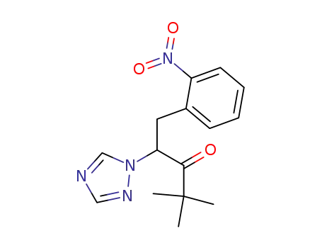 Molecular Structure of 63190-96-5 (3-Pentanone, 4,4-dimethyl-1-(2-nitrophenyl)-2-(1H-1,2,4-triazol-1-yl)-)