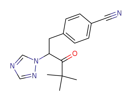 Molecular Structure of 63190-89-6 (Benzonitrile, 4-[4,4-dimethyl-3-oxo-2-(1H-1,2,4-triazol-1-yl)pentyl]-)
