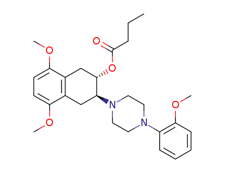 Molecular Structure of 62946-10-5 (Butanoic acid,
1,2,3,4-tetrahydro-5,8-dimethoxy-3-[4-(2-methoxyphenyl)-1-piperazinyl]-
2-naphthalenyl ester, trans-)