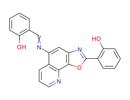 Molecular Structure of 63195-47-1 (Phenol,
2-[5-[[(2-hydroxyphenyl)methylene]amino]oxazolo[4,5-h]quinolin-2-yl]-)