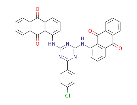 Molecular Structure of 18891-05-9 (9,10-Anthracenedione,
1,1'-[[6-(4-chlorophenyl)-1,3,5-triazine-2,4-diyl]diimino]bis-)
