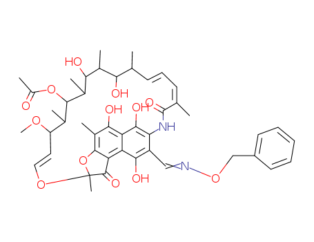 2,7-(Epoxypentadeca(1,11,13)trienimino)naphtho(2,1-b)furan-8-carboxaldehyde, 1,2-dihydro-5,6,9,17,19,21-hexahydroxy-23-methoxy-2,4,12,16,18,20,22-heptamethyl-1,11-dioxo-, 8-(O-benzyloxime),21-acetate 