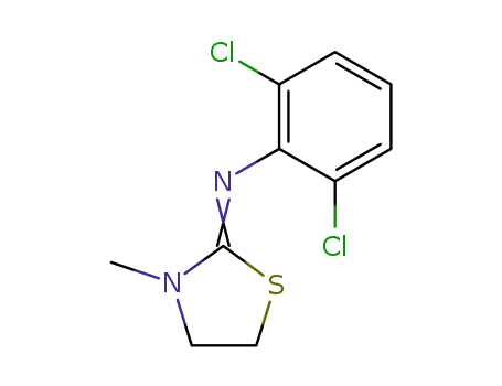 Molecular Structure of 37533-06-5 (Benzenamine, 2,6-dichloro-N-(3-methyl-2-thiazolidinylidene)-)