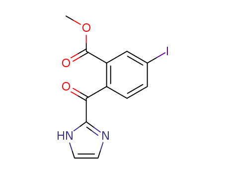 Molecular Structure of 62367-16-2 (Benzoic acid, 2-(1H-imidazol-2-ylcarbonyl)-5-iodo-, methyl ester)