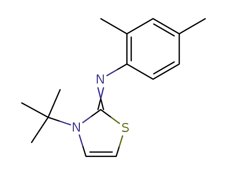 Molecular Structure of 61676-95-7 (Benzenamine,
N-[3-(1,1-dimethylethyl)-2(3H)-thiazolylidene]-2,4-dimethyl-)