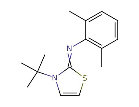 Molecular Structure of 61677-44-9 (Benzenamine,
N-[3-(1,1-dimethylethyl)-2(3H)-thiazolylidene]-2,6-dimethyl-)