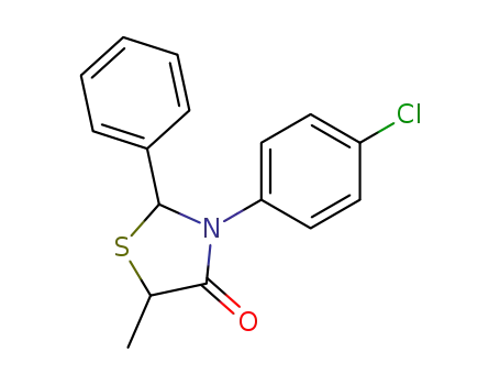 Molecular Structure of 63445-05-6 (4-Thiazolidinone, 3-(4-chlorophenyl)-5-methyl-2-phenyl-)