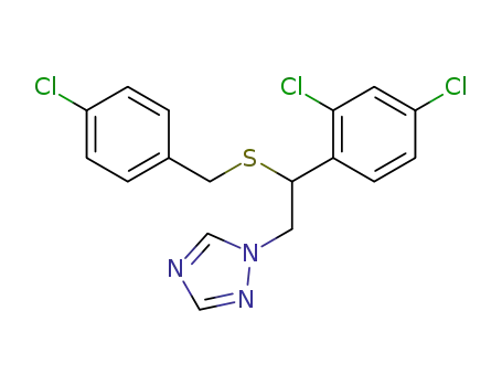 Molecular Structure of 69634-65-7 (1H-1,2,4-Triazole,
1-[2-[[(4-chlorophenyl)methyl]thio]-2-(2,4-dichlorophenyl)ethyl]-)