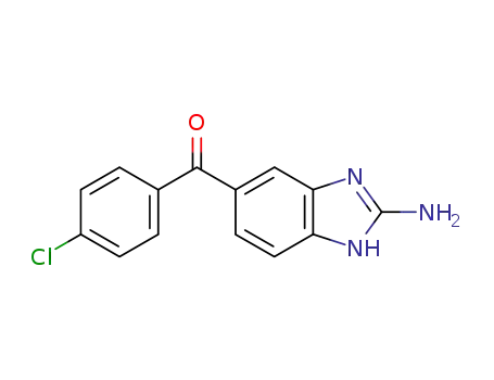 Molecular Structure of 63197-99-9 (Methanone, (2-amino-1H-benzimidazol-5-yl)(4-chlorophenyl)-)