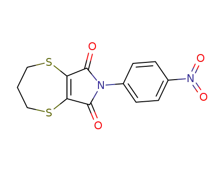 Molecular Structure of 64527-56-6 (2H,6H-[1,4]Dithiepino[2,3-c]pyrrole-6,8(7H)-dione,
3,4-dihydro-7-(4-nitrophenyl)-)