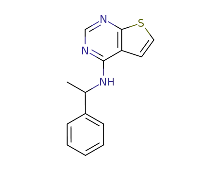 Molecular Structure of 63893-60-7 (Thieno[2,3-d]pyrimidin-4-amine, N-(1-phenylethyl)-)
