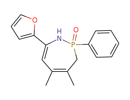 Molecular Structure of 49595-53-1 (7-furan-2-yl-4,5-dimethyl-2-phenyl-2,3-dihydro-1<i>H</i>-[1,2]azaphosphepine 2-oxide)