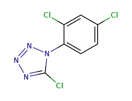 Molecular Structure of 7025-11-8 (1H-Tetrazole, 5-chloro-1-(2,4-dichlorophenyl)-)