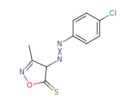 Molecular Structure of 66154-06-1 (5(4H)-Isoxazolethione, 4-[(4-chlorophenyl)azo]-3-methyl-)