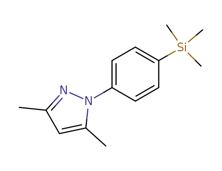 Molecular Structure of 62546-36-5 (1H-Pyrazole, 3,5-dimethyl-1-[4-(trimethylsilyl)phenyl]-)