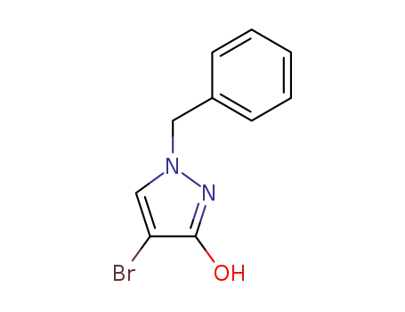 Molecular Structure of 58365-17-6 (3H-Pyrazol-3-one, 4-bromo-1,2-dihydro-1-(phenylmethyl)-)