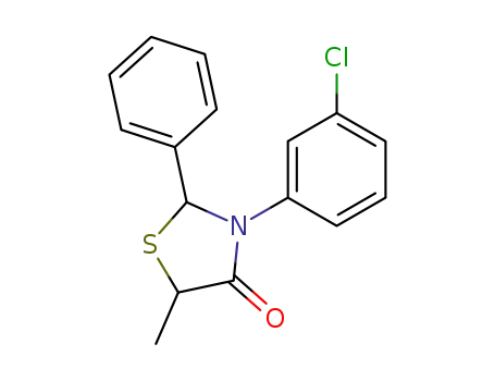 Molecular Structure of 63444-93-9 (4-Thiazolidinone, 3-(3-chlorophenyl)-5-methyl-2-phenyl-)