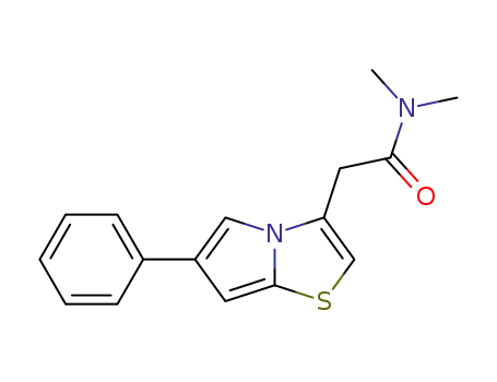 Molecular Structure of 58727-93-8 (Pyrrolo[2,1-b]thiazole-3-acetamide, N,N-dimethyl-6-phenyl-)