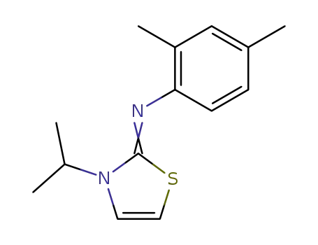 Molecular Structure of 61676-94-6 (Benzenamine, 2,4-dimethyl-N-[3-(1-methylethyl)-2(3H)-thiazolylidene]-)