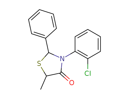 Molecular Structure of 63444-86-0 (4-Thiazolidinone, 3-(2-chlorophenyl)-5-methyl-2-phenyl-)