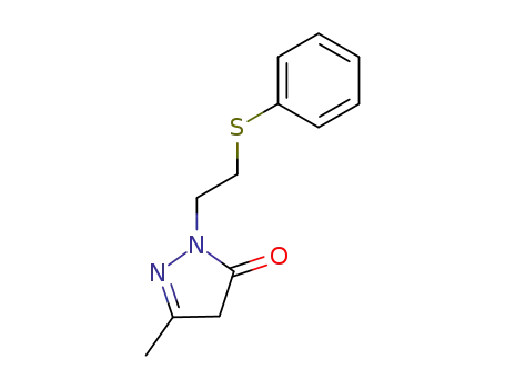Molecular Structure of 55294-10-5 (3H-Pyrazol-3-one, 2,4-dihydro-5-methyl-2-[2-(phenylthio)ethyl]-)