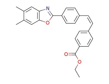 Benzoic acid, 4-[2-[4-(5,6-dimethyl-2-benzoxazolyl)phenyl]ethenyl]-,
ethyl ester