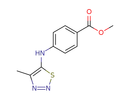 Molecular Structure of 63304-40-5 (Benzoic acid, 4-[(4-methyl-1,2,3-thiadiazol-5-yl)amino]-, methyl ester)