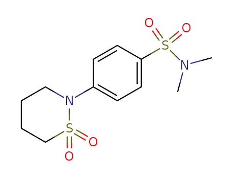 Molecular Structure of 92569-61-4 (Benzenesulfonamide,
N,N-dimethyl-4-(tetrahydro-1,1-dioxido-2H-1,2-thiazin-2-yl)-)