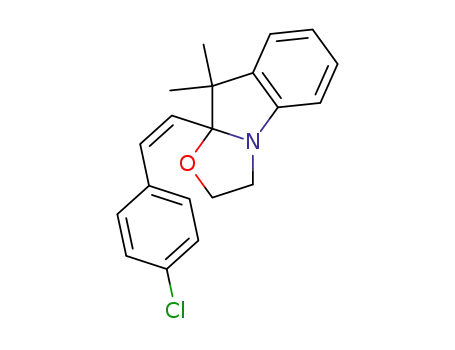 Molecular Structure of 59334-26-8 (Oxazolo[3,2-a]indole,
9a-[2-(4-chlorophenyl)ethenyl]-2,3,9,9a-tetrahydro-9,9-dimethyl-)