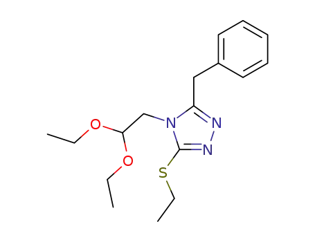 Molecular Structure of 66205-51-4 (4H-1,2,4-Triazole, 4-(2,2-diethoxyethyl)-3-(ethylthio)-5-(phenylmethyl)-)