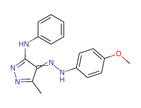 Molecular Structure of 67376-28-7 (4H-Pyrazol-4-one, 3-methyl-5-(phenylamino)-,
(4-methoxyphenyl)hydrazone)