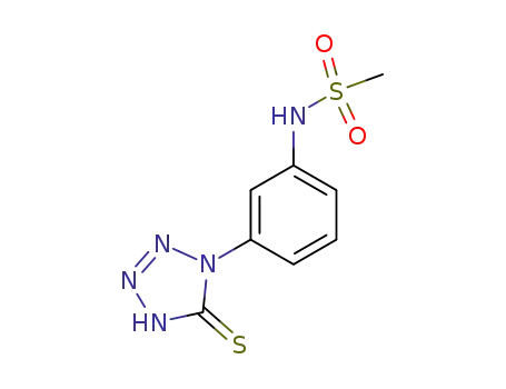 Molecular Structure of 3316-55-0 (Methanesulfonamide,
N-[3-(2,5-dihydro-5-thioxo-1H-tetrazol-1-yl)phenyl]-)