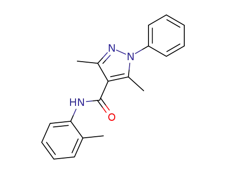 Molecular Structure of 61747-93-1 (1H-Pyrazole-4-carboxamide, 3,5-dimethyl-N-(2-methylphenyl)-1-phenyl-)