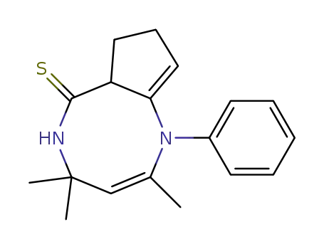 Molecular Structure of 65601-64-1 (6H-Cyclopenta[b]-1,5-diazocine-6-thione,
1,4,5,6a,7,8-hexahydro-2,4,4-trimethyl-1-phenyl-)