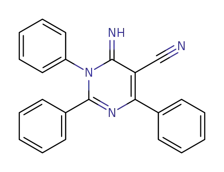 Molecular Structure of 64498-89-1 (5-Pyrimidinecarbonitrile, 1,6-dihydro-6-imino-1,2,4-triphenyl-)