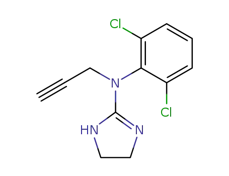 Molecular Structure of 61939-82-0 (1H-Imidazol-2-amine, N-(2,6-dichlorophenyl)-4,5-dihydro-N-2-propynyl-)