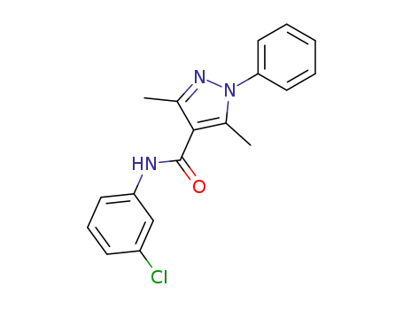 Molecular Structure of 61747-95-3 (1H-Pyrazole-4-carboxamide, N-(3-chlorophenyl)-3,5-dimethyl-1-phenyl-)