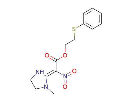 Molecular Structure of 65064-21-3 (Acetic acid, (1-methyl-2-imidazolidinylidene)nitro-, 2-(phenylthio)ethyl
ester)