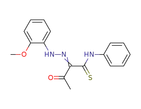 Molecular Structure of 67376-25-4 (Butanethioamide, 2-[(2-methoxyphenyl)hydrazono]-3-oxo-N-phenyl-)