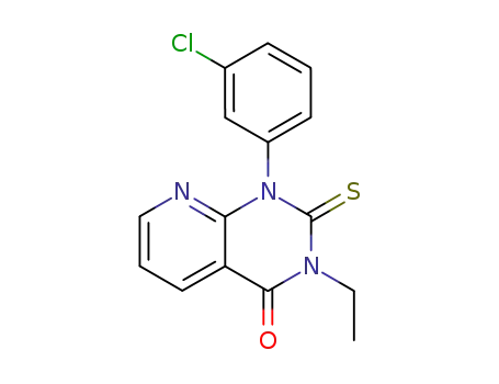 Molecular Structure of 56904-35-9 (Pyrido[2,3-d]pyrimidin-4(1H)-one,
1-(3-chlorophenyl)-3-ethyl-2,3-dihydro-2-thioxo-)