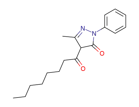 Molecular Structure of 18664-71-6 (3H-Pyrazol-3-one, 2,4-dihydro-5-methyl-4-(1-oxooctyl)-2-phenyl-)